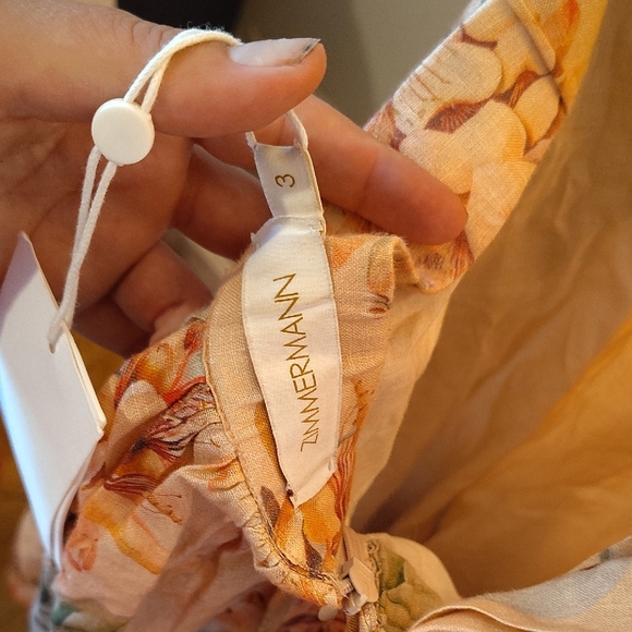 Zimmermann Orange Brown Plunge Neck Sundress - Picture 3 of 4